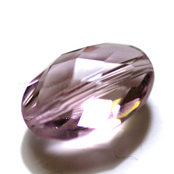 Abalorios de cristal austriaco de imitación, aaa grado, facetados, oval, rosa, 13x10x7mm, agujero: 0.9~1 mm