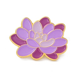 Flower Enamel Pin, Lovely Alloy Enamel Brooch for Backpacks Clothes, Golden, Medium Orchid, 22x29.5x9mm