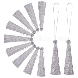 Décorations de pendentif pompon en polyester, grises , 285mm