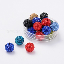 Perline palla di disco, Perline strass polimero argilla, tondo, colore misto, 10mm, Foro: 2 mm
