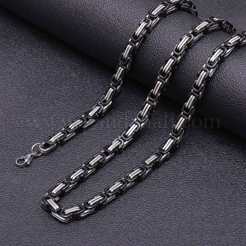 Wholesale Titanium Steel Byzantine Chains Necklaces for Men - Pandahall.com