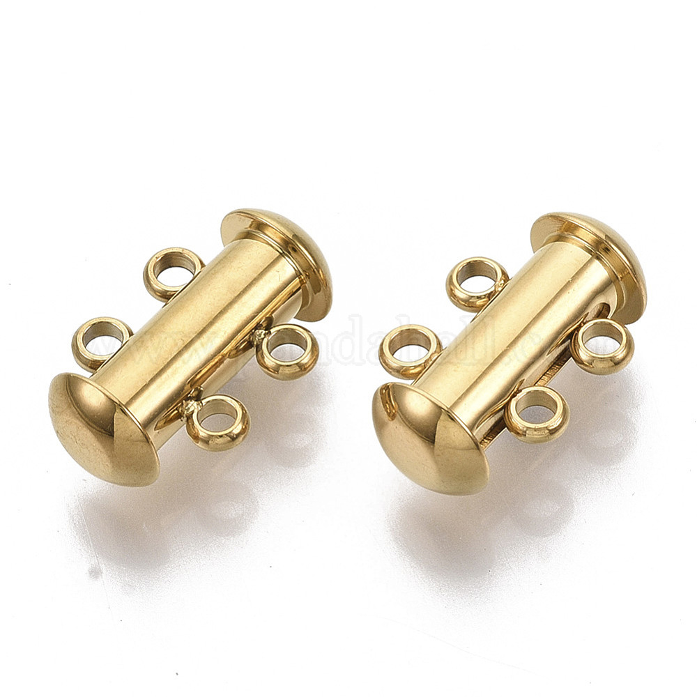 50 Fermoirs Coulissants En Fer Platine - 5.5x10mm - Pour Création Bijoux - Finissage Pro - DIY Bracelets Et Colliers