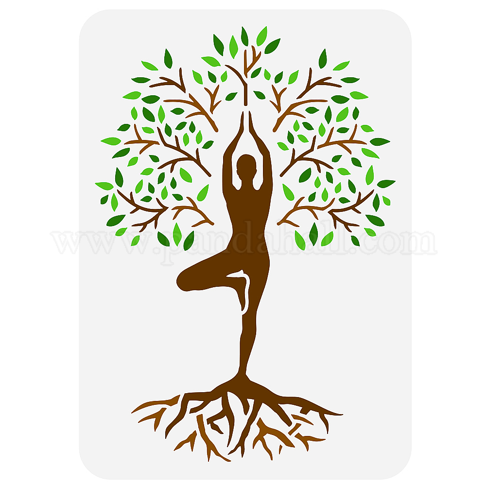 Shop FINGERINSPIRE Tree of Life Stencil 8.3x11.7inch Reusable Tree Pose ...