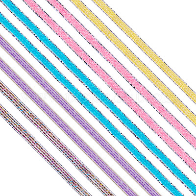 5шт. 5-х цветная блестящая джутовая лента&nbsp;OCOR-TA0002-53-1