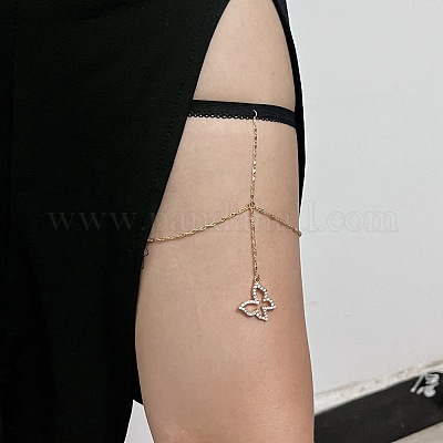 Сплав горный хрусталь сексуальная эластичная многослойная кисточка бабочка нога цепочка&nbsp;FS-WG8A9A5-01-1