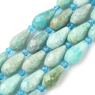 Природных амазонит бисер нитей&nbsp;G-G453-F02-8x16mm-1