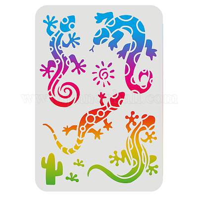 Shop FINGERINSPIRE Lizards Stencil  Aztec Lizard Painting Stencil  Reusable Gecko Drawing Stencil Animal Stencil for Painting on Wood Tile  Paper Fabric Floor Wall for Jewelry Making - PandaHall Selected