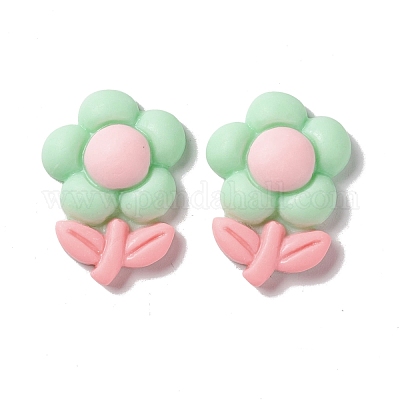 Cabochons de résine peints&nbsp;RESI-G031-15-1