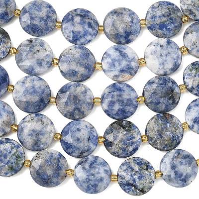 Натуральное синее пятно нитки из бисера яшмы&nbsp;G-A292-A10-01-1