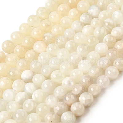 Натуральный белый лунный камень бисер пряди&nbsp;G-F674-08-8mm-01-1