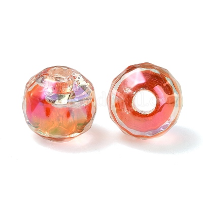 УФ-покрытие прозрачные акриловые европейские бусины OACR-F004-03D-1