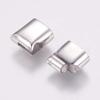 Wholesale Rectangle 304 Stainless Steel Magnetic Clasps with Glue-in Ends 