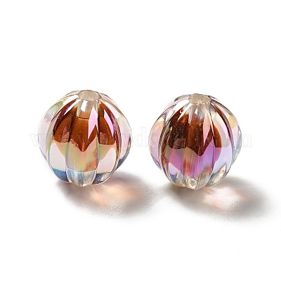 Двухцветное УФ-покрытие радужных переливающихся акриловых бусин TACR-D010-05G-1