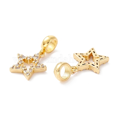 Латунь кубический цирконий европейские подвески с подвесками KK-B037-05G-1