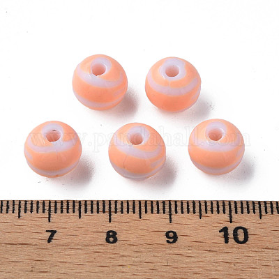 Непрозрачные полосатые акриловые бусины&nbsp;MACR-S373-27D-08-1