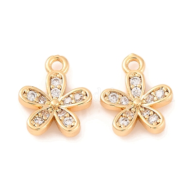 Латунные микропаве прозрачные подвески с фианитом KK-S389-12G-1