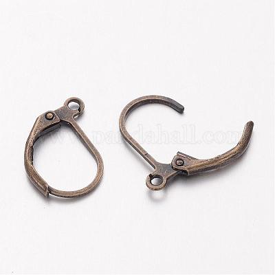 Hoop Earrings with Lever Back - Antique Copper - 15mm - 20 pcs