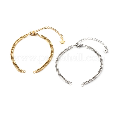 Wholesale Jewelry Website Stainless Steel Diamond Cut Curb Chain Bracelet 5mm / 8