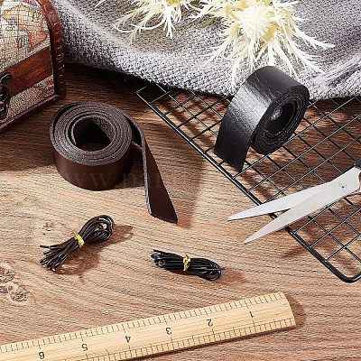 2 шт. 2-х цветные плоские кожаные шнуры для украшений&nbsp;WL-OC0001-03-1