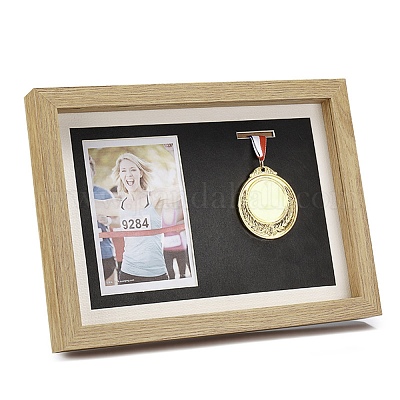 Деревянные презентационные коробки для металлического хранения и демонстрации фотографий&nbsp;AJEW-WH0258-142-1