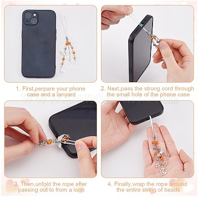 Мобильные ремни из сплава и акрила HJEW-GO00063-1