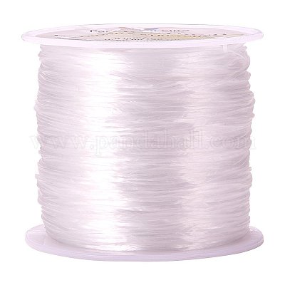 1 Roll 0.8mm White Elastic Stretch Polyester Jewelry Bracelet Elastic String  Cord (60m/Roll)