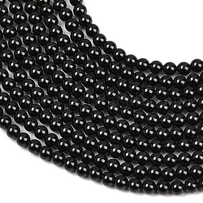 Натуральный черный шпинель нити круглый шарик&nbsp;G-A130-3mm-32A-1