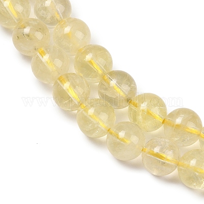 Естественный лимонный кварц нитей бисера G-P596-8mm-01-1