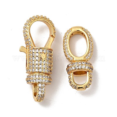 Замки из латуни с микропейвом и прозрачным фианитом KK-J301-01-1
