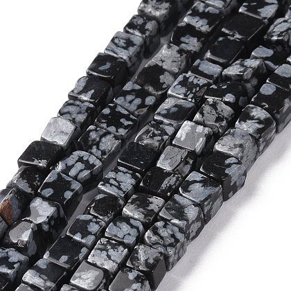 Naturschneeflocke Obsidian Perlen Stränge G-F631-K16-1