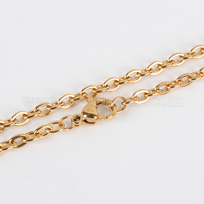 304 Stainless Steel Cable Chain Necklace Making STAS-P045-05G-1