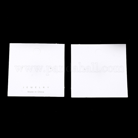 ディスプレイアクセサリー台紙  ピアスに使用  長方形  乳白色  7x7x0.04cm  穴：9mm CDIS-S027-21-1