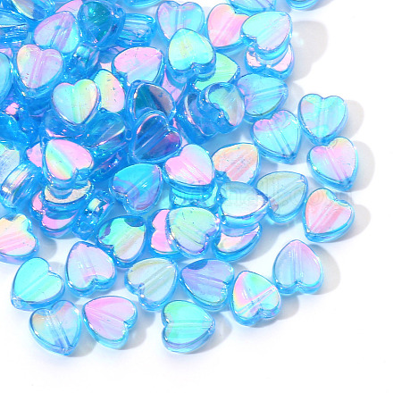100pcs perles acryliques transparentes écologiques TACR-YW0001-07F-1