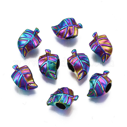 Perline europee in lega di colore arcobaleno PALLOY-S180-351-1