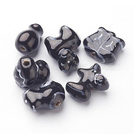Perles en porcelaine manuelles X-PORC-S660-3-1