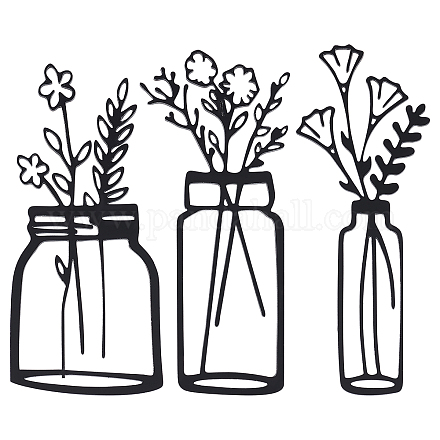 Creatcabin 1 set 3d vaso di fiori acrilico specchi adesivi murali DIY-CN0001-84-1