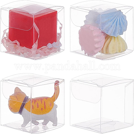 Transparent Plastic PET Box Gift Packaging CON-WH0052-4x4cm-1
