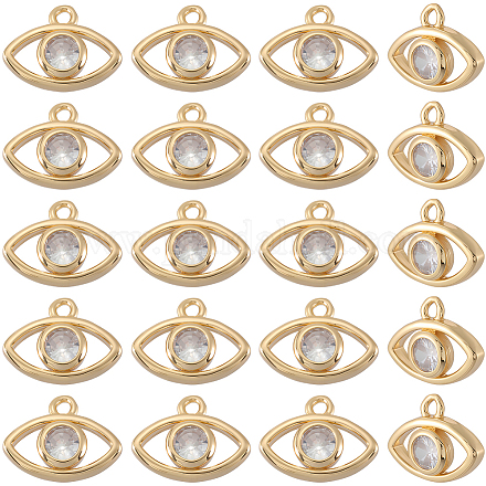 20шт латунные подвески из кубического циркония с микро-паве KK-BBC0019-07-1