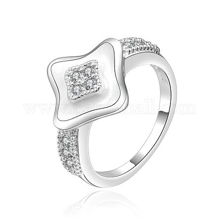 Модные звезды латуни кубического циркония палец кольца эмали RJEW-BB10284-8A-1