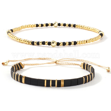 Set di braccialetti elasticizzati con perline di vetro MD3994-4-1