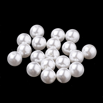 Eco-Friendly Plastic Imitation Pearl Beads MACR-S278-8mm-01-1