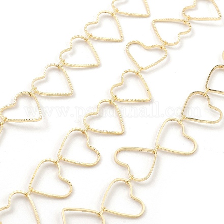 Brass Hollow Heart Link Chains CHC-M025-49G-1