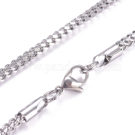 Collares de cadena de eslabones cubanos con corte de diamante de acero inoxidable 304 para hombres NJEW-G340-10P-01-1