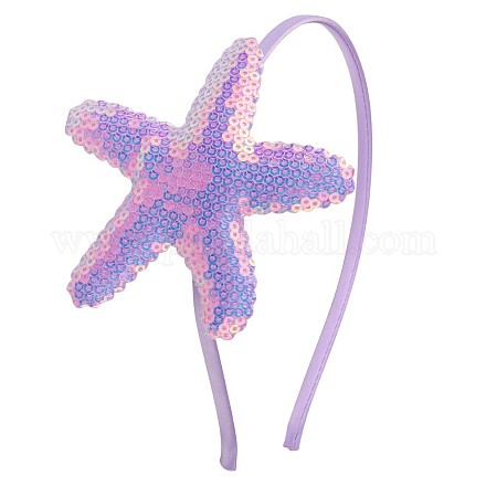 Starfish with Reversible Sequins Plastic Head Bands OHAR-PW0001-168F-1
