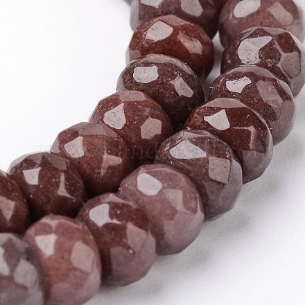 Faceted Natural Purple Aventurine Rondelle Beads Strands G-F261-09-4x6mm-1