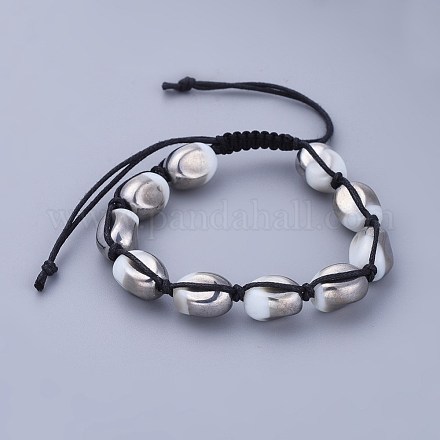 (Jewelry Parties Factory Sale)Adjustable Nylon Cord Braided Bead Bracelets BJEW-JB04227-1