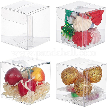 BENECREAT 60 Pack Clear Plastic Party Favor Box for Valentine's Day Choclates and Wedding Party Candy Cookies Favors CON-BC0004-44-1
