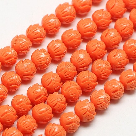 Lotus Flower Synthetic Coral Beads Strands CORA-L001-C-07-1