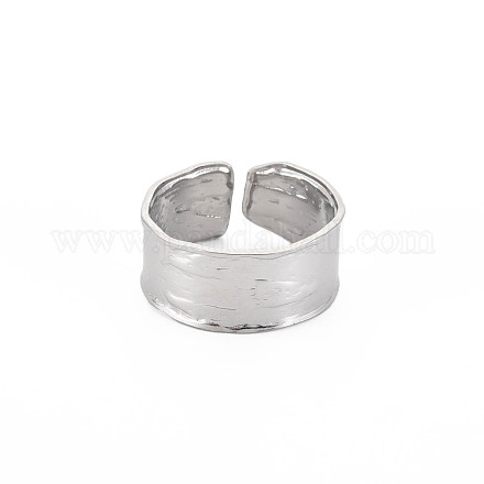 304 anello per polsino aperto da donna con fascia liscia in acciaio inossidabile RJEW-S405-180P-1