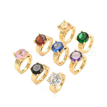 Piccoli anelli in ottone color oro chiaro RJEW-A023-01-1